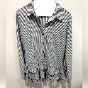 Twenty- One Striped Button Down Shirt Flare Out Bottom